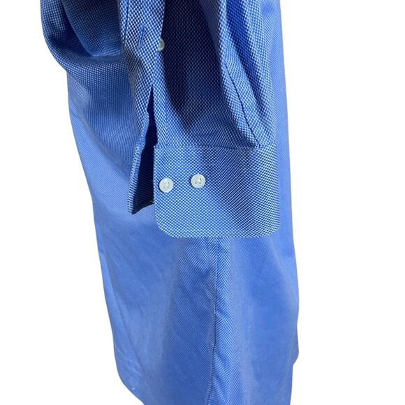 Peter Millar Men's Nanoluxe Blue Long Sleeve Button Down Shirt 2XL - Picture 8 of 10